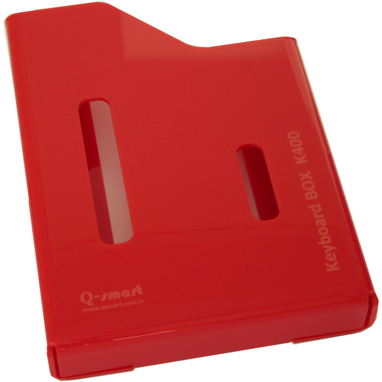 qsmart-acc-keyboardbox Rotes Kunststoffregal KeyboardBOX K400 von Q-smart zur Aufbewahrung von Tastaturen